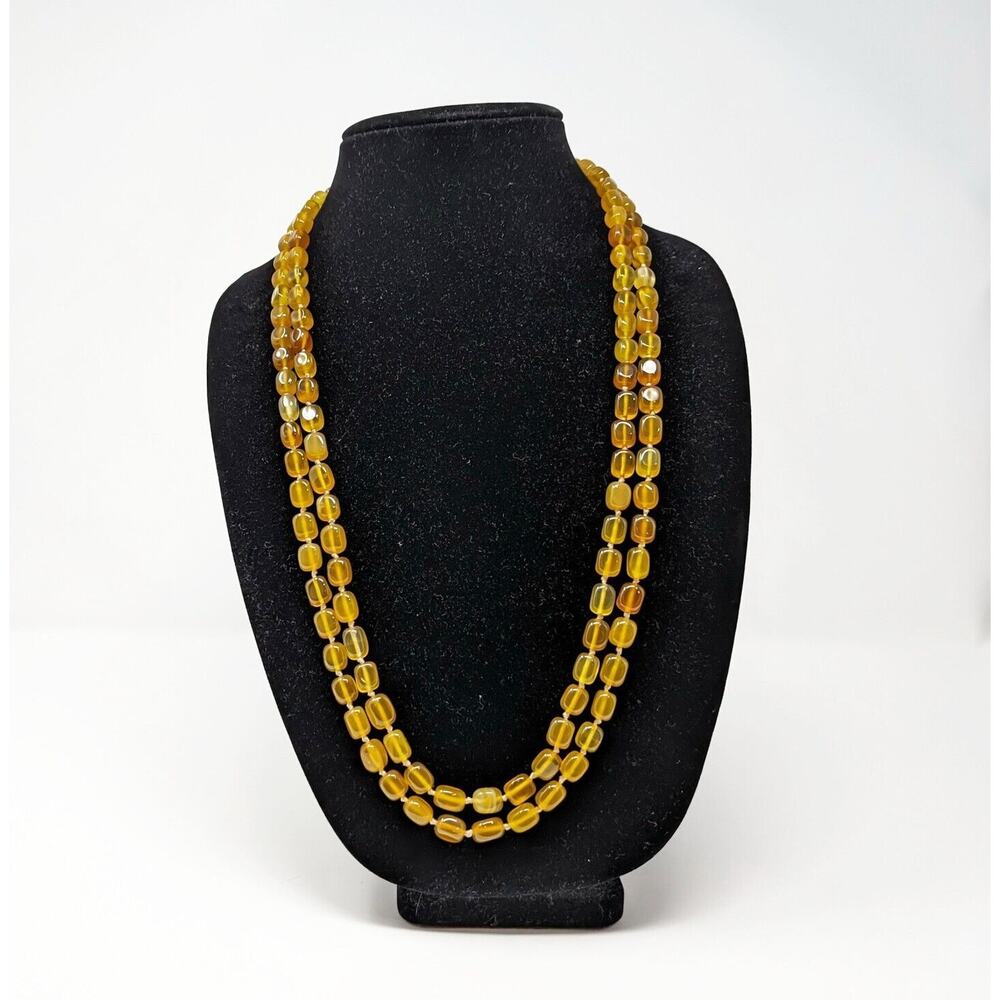 Lola Rose Yellow Amber Agate Necklace 56 Inches